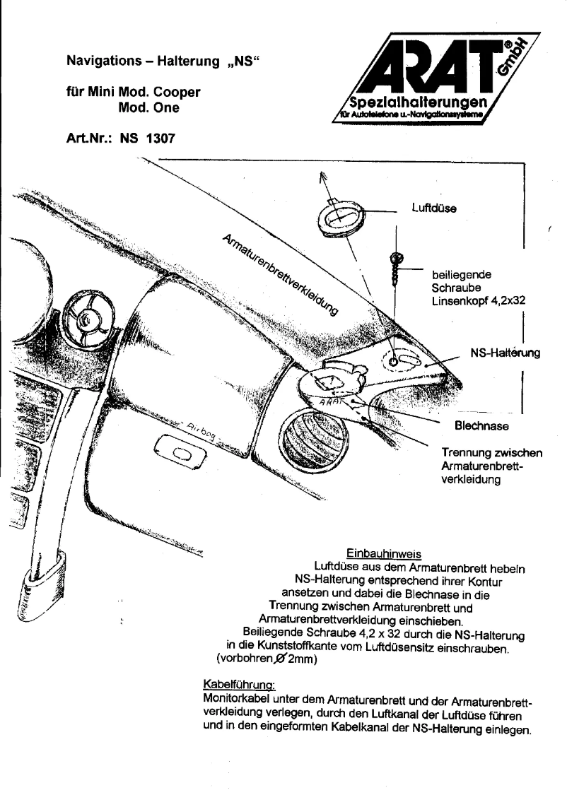 Page 1 de la notice Manuel utilisateur Arat NS1307