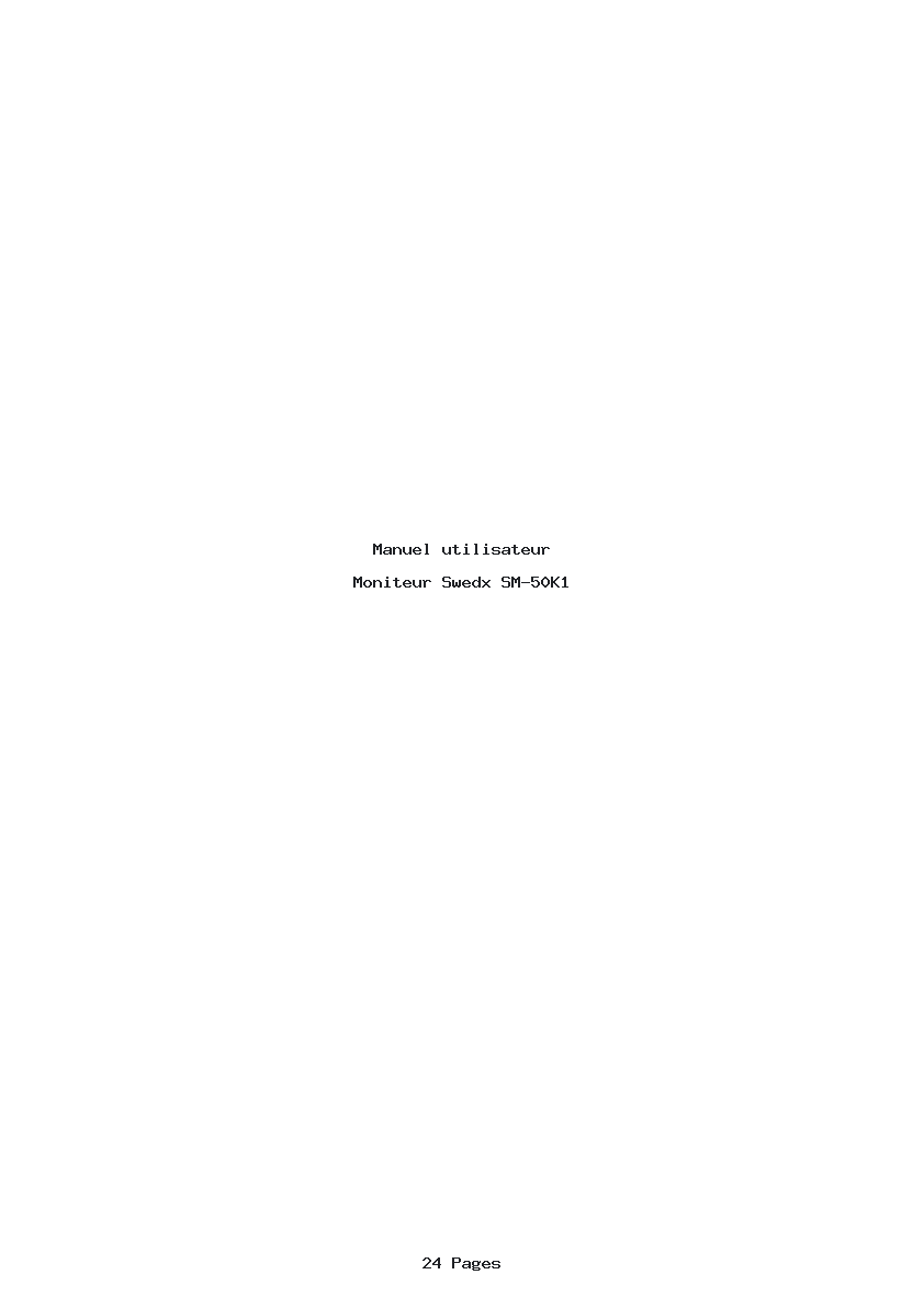 Page 1 de la notice Manuel utilisateur Swedx SM-50K1