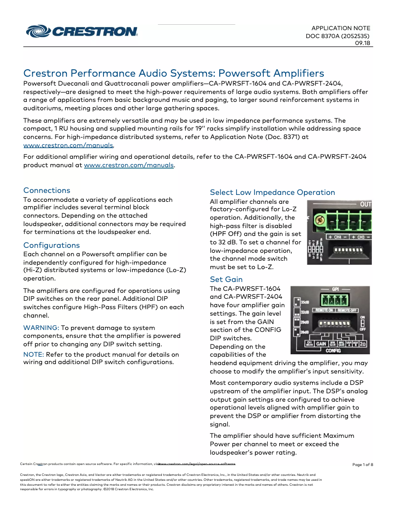 Page 1 de la notice Manuel utilisateur Crestron Vector CS1295