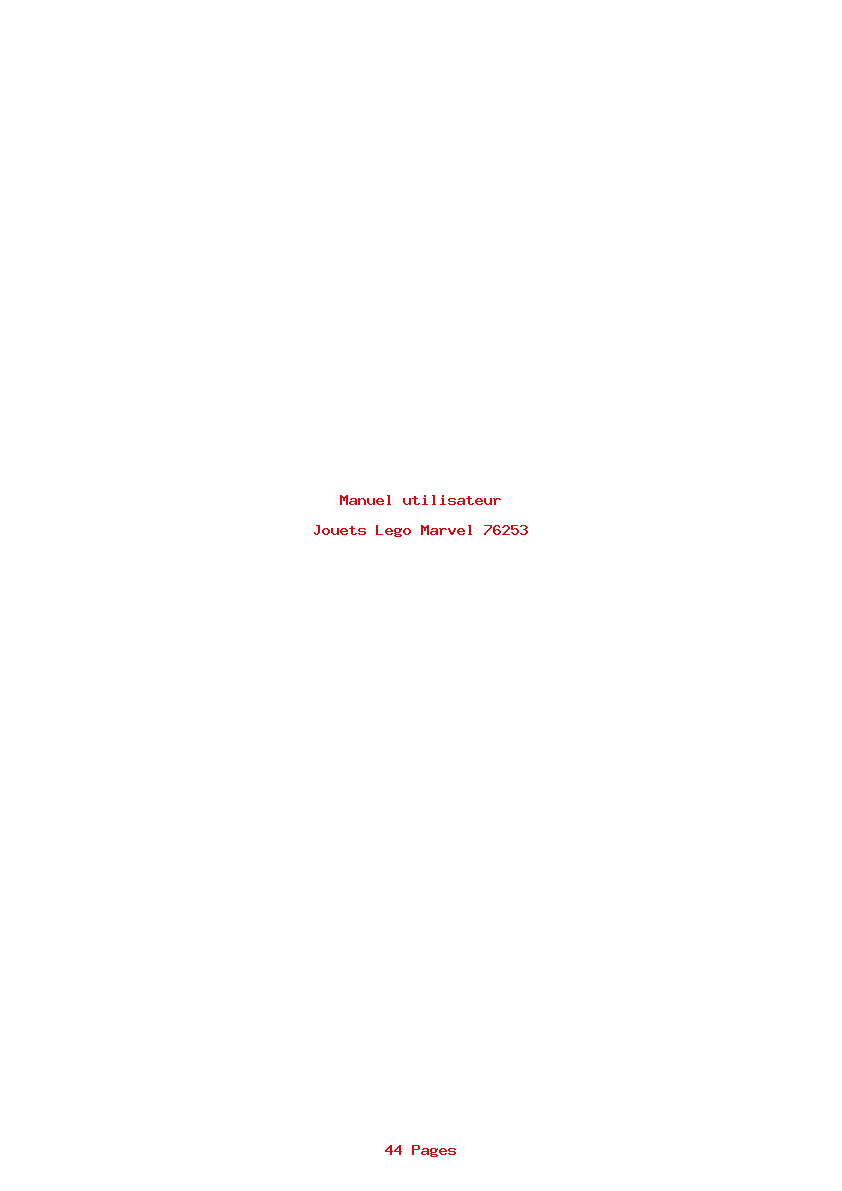 Page 1 de la notice Manuel utilisateur Lego Marvel 76253