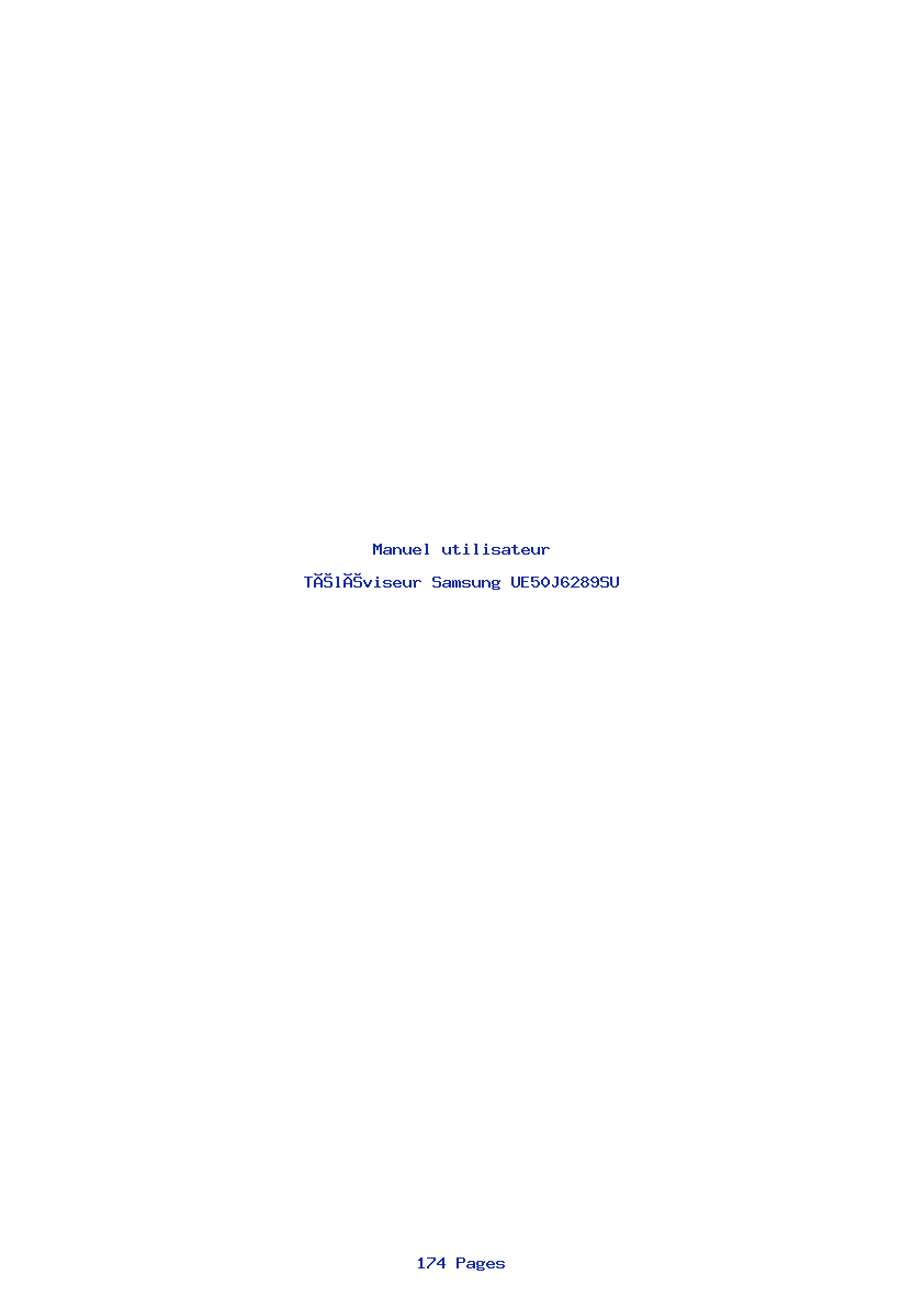 Page 1 de la notice Manuel utilisateur Samsung UE50J6289SU