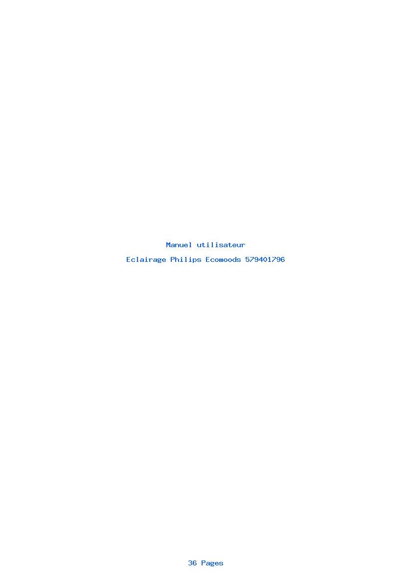 Page 1 de la notice Manuel utilisateur Philips Ecomoods 579401796