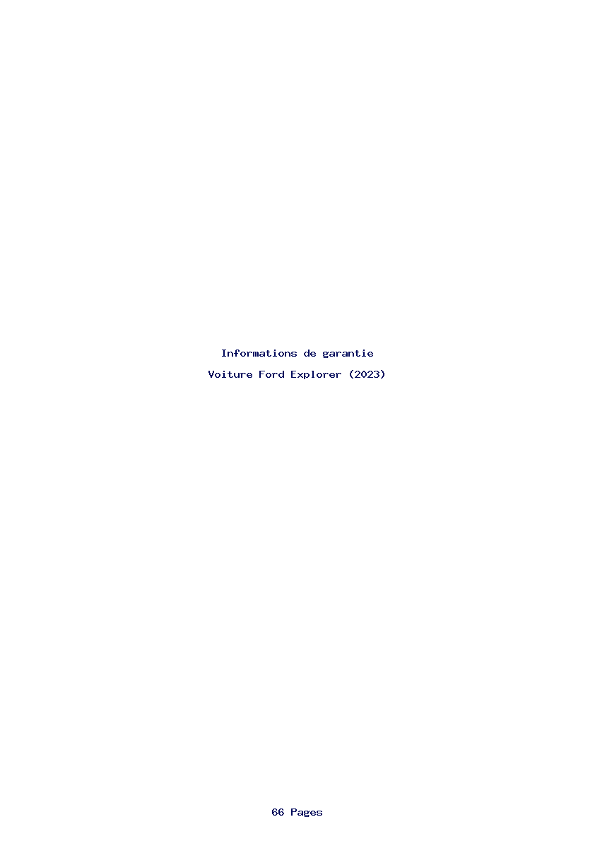 Page 1 de la notice Informations de garantie Ford Explorer (2023)