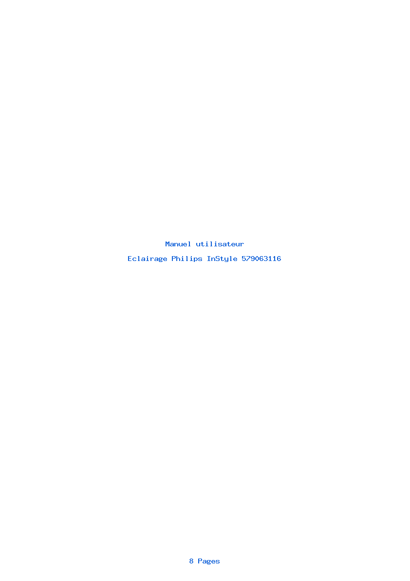 Page 1 de la notice Manuel utilisateur Philips InStyle 579063116