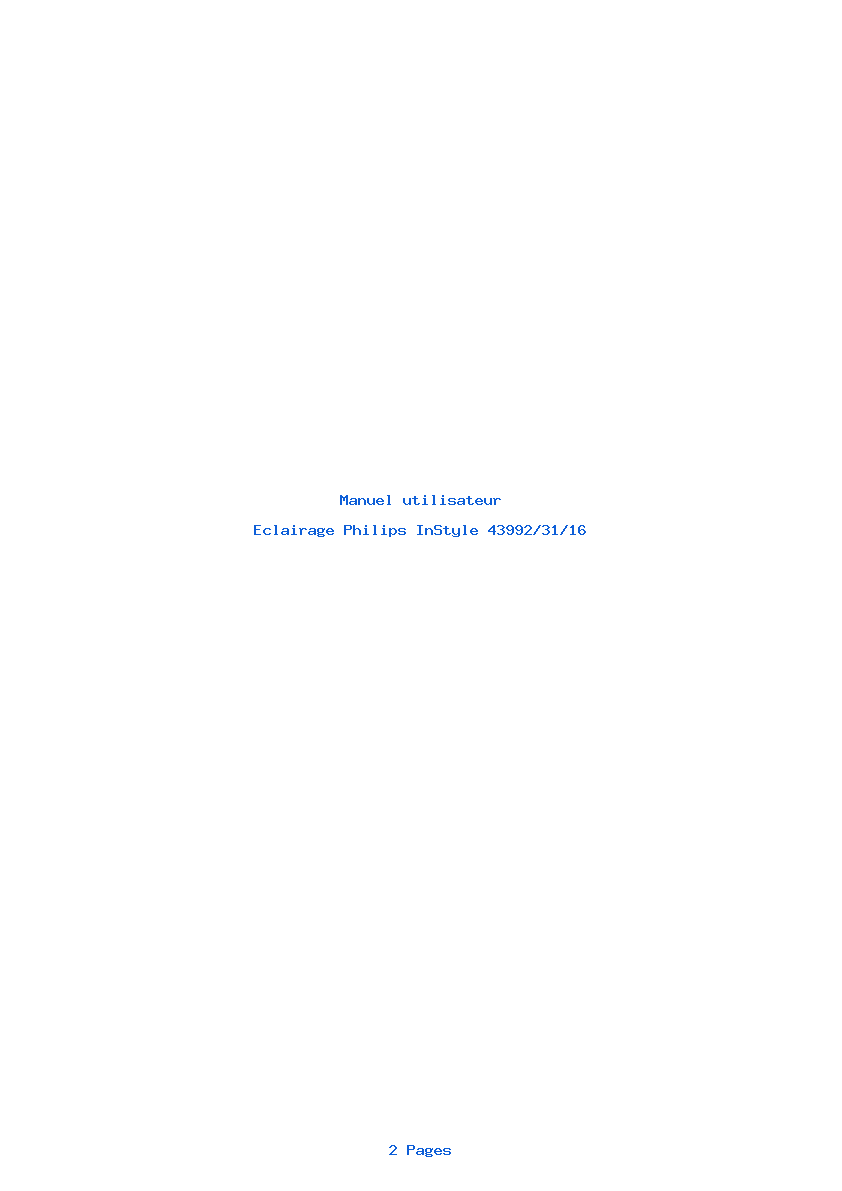 Page 1 de la notice Manuel utilisateur Philips InStyle 43992/31/16