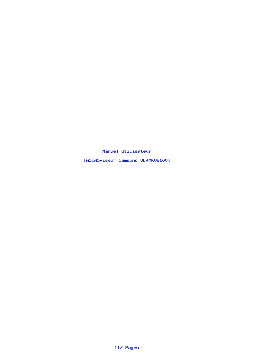 Page 1 de la notice Manuel utilisateur Samsung UE40KU6100W