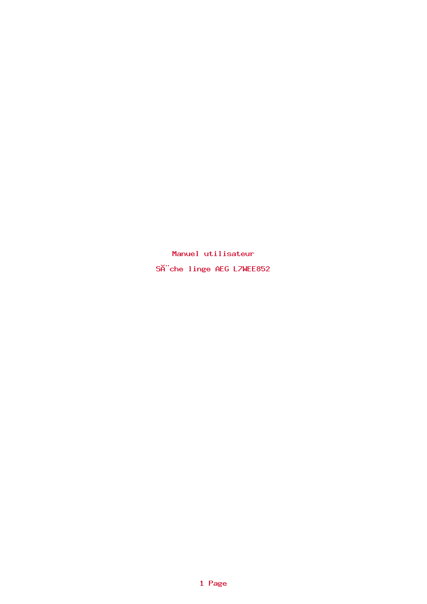 Page 1 de la notice Manuel utilisateur AEG L7WEE852