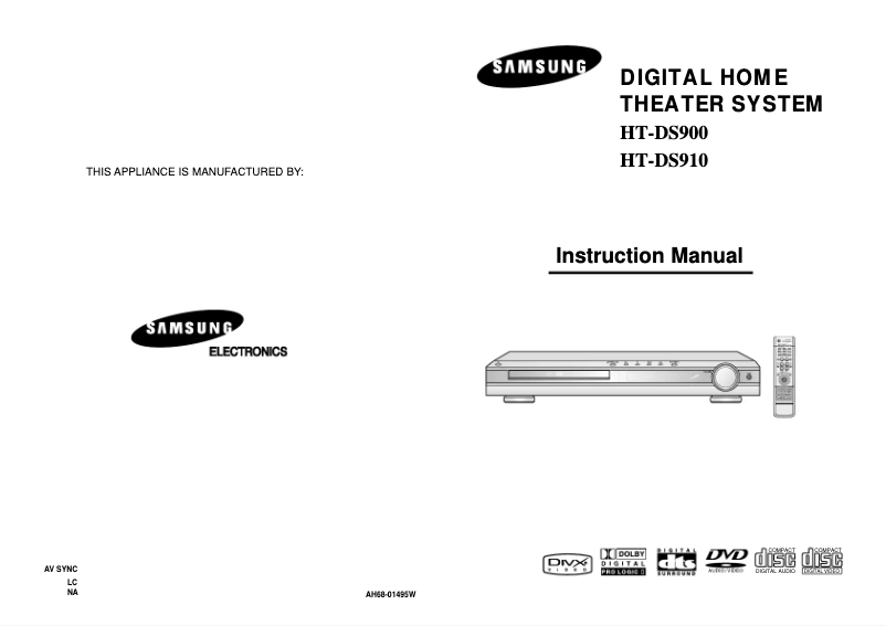 Page 1 de la notice Manuel utilisateur Samsung HT-DS910