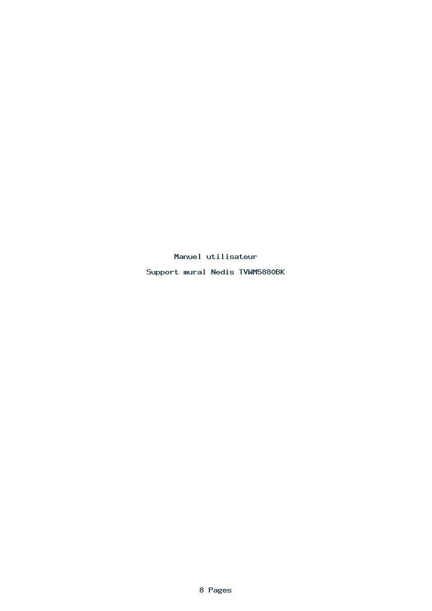 Page 1 de la notice Manuel utilisateur Nedis TVWM5880BK