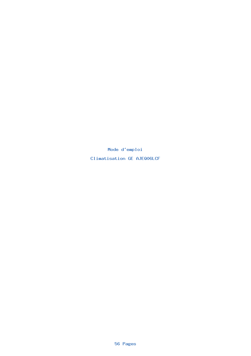 Page 1 de la notice Mode d'emploi GE AJEQ06LCF