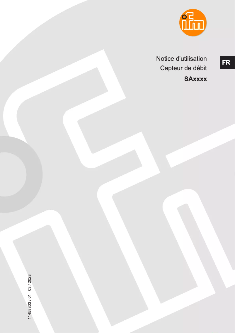 Page 1 de la notice Manuel utilisateur IFM SA4310