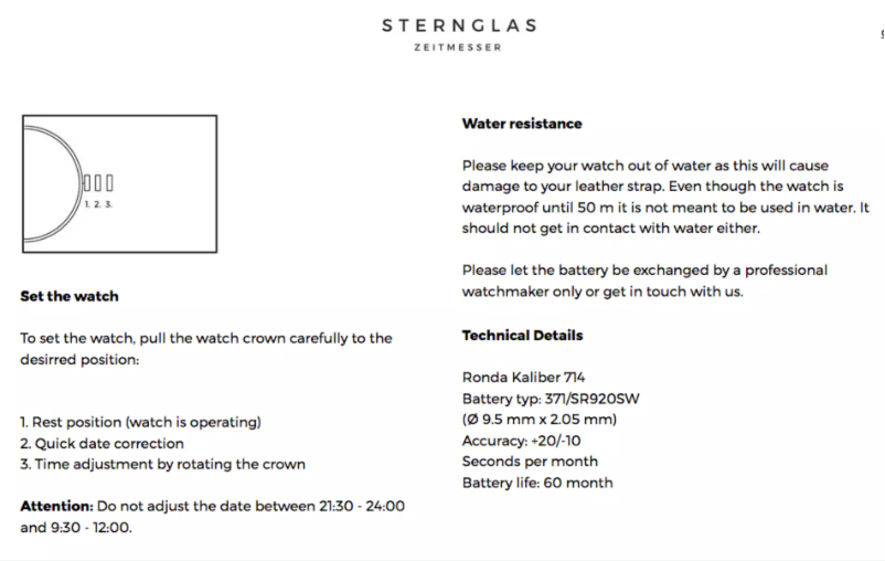Página 1 del manual Manual de usuario Sternglas Zeitmesser