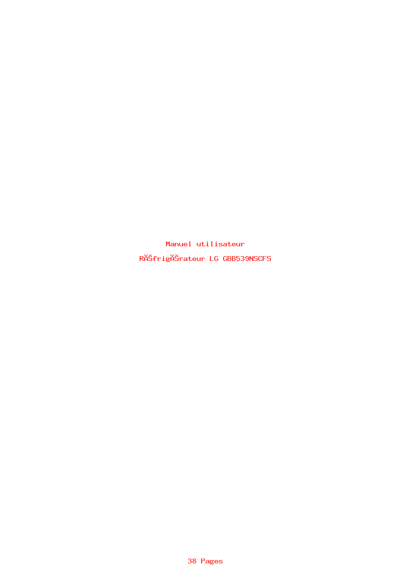 Page 1 de la notice Manuel utilisateur LG GBB539NSCFS