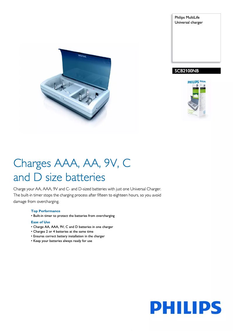 Página 1 del manual Folleto Philips MultiLife SCB2100NB