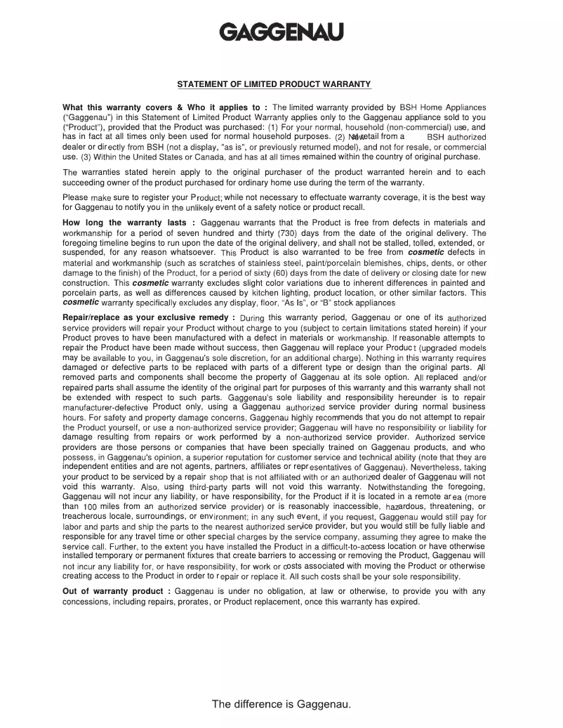 Page 1 de la notice Guide d'installation Gaggenau EB333611