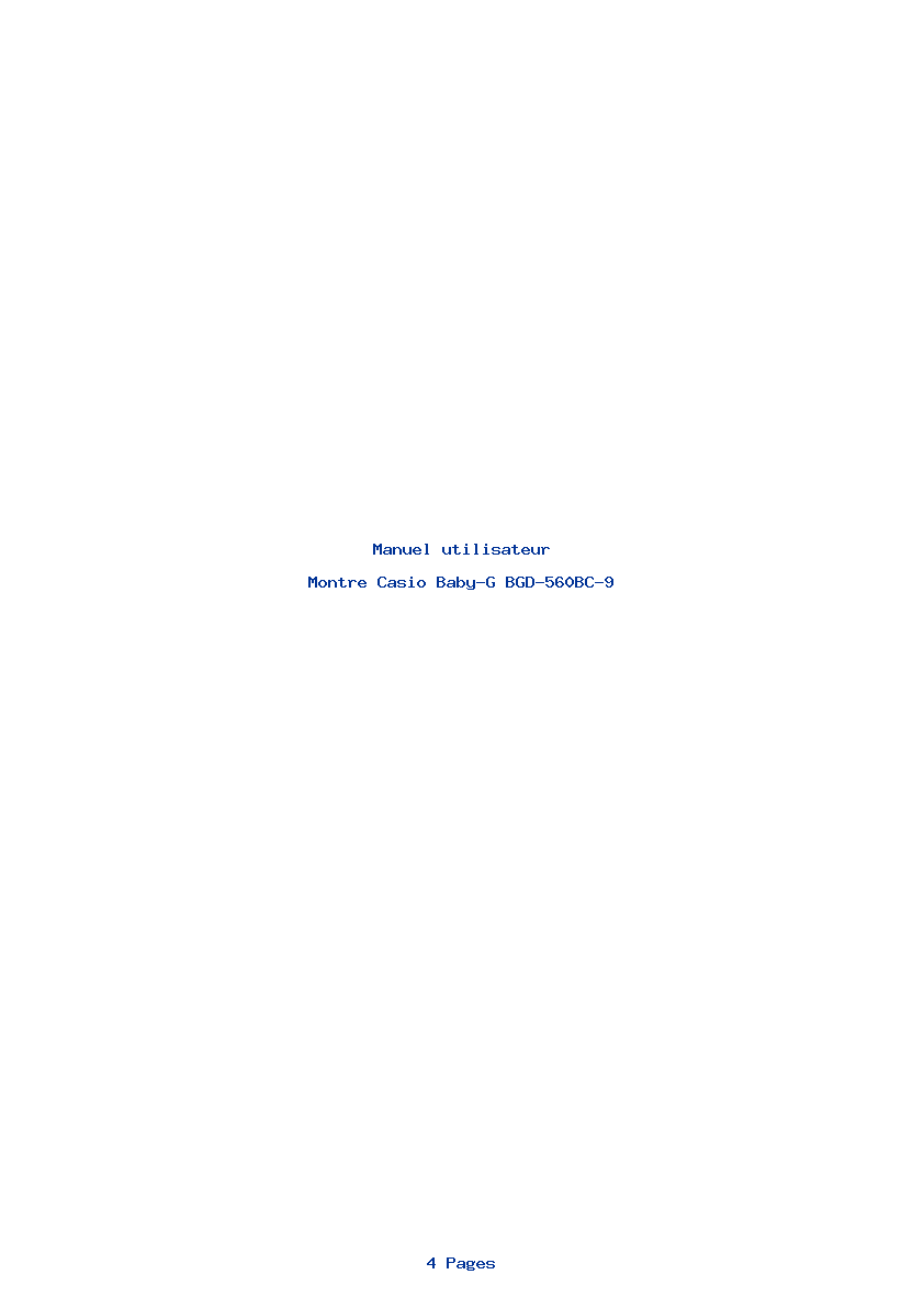 Page 1 de la notice Manuel utilisateur Casio Baby-G BGD-560BC-9