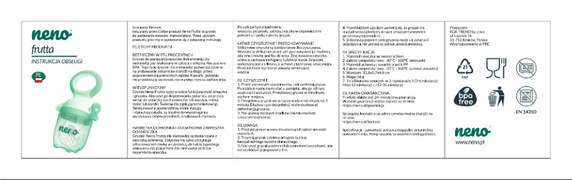 Page 1 de la notice Manuel utilisateur Neno Frutta