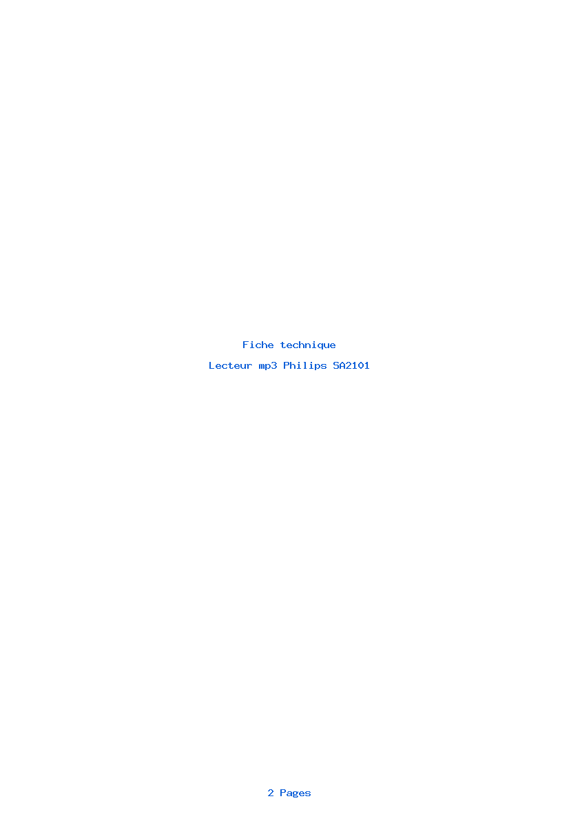 Image de la première page du manuel de l'appareil SA2101
