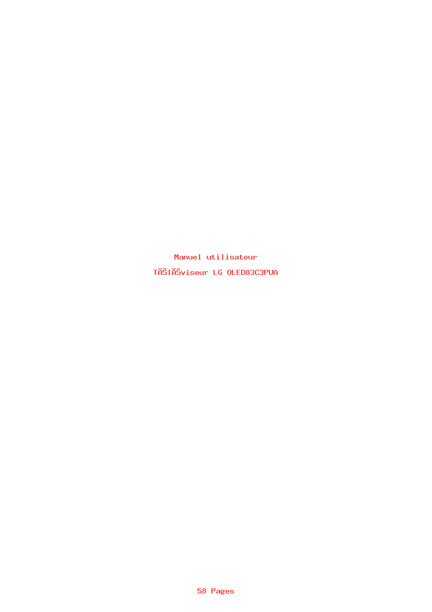 Page 1 de la notice Manuel utilisateur LG OLED83C3PUA