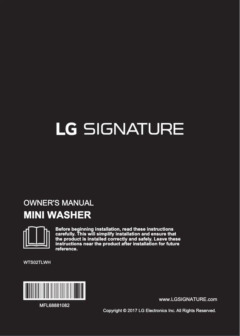 Page 1 de la notice Manuel utilisateur LG WTS02TLWH