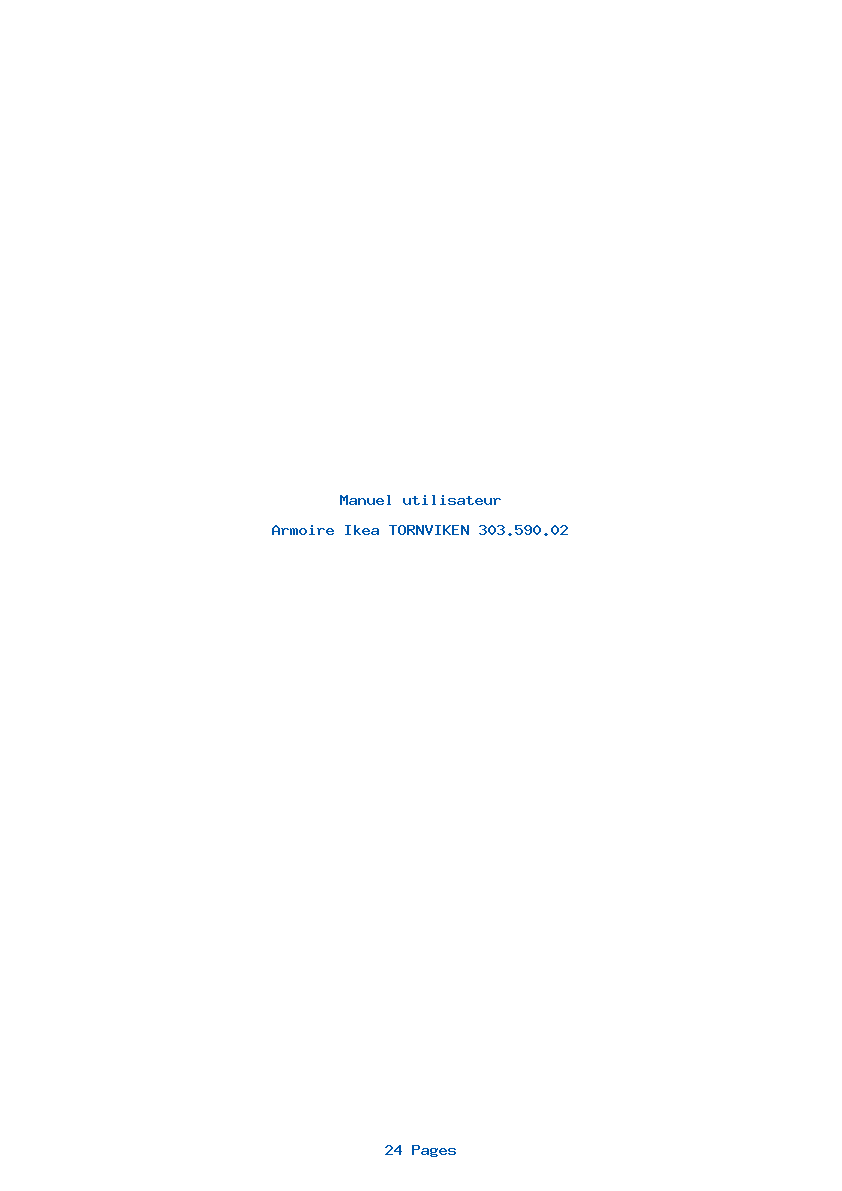 Page 1 de la notice Manuel utilisateur Ikea TORNVIKEN 303.590.02