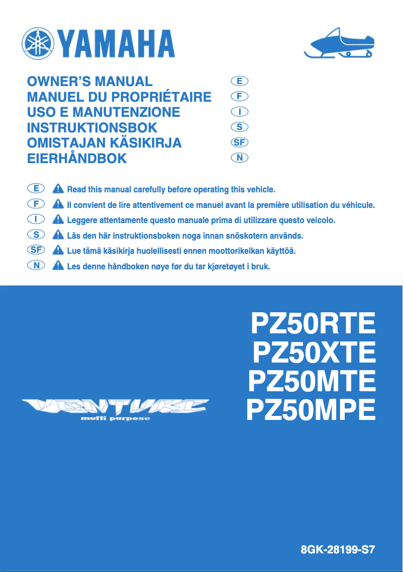 Page 1 de la notice Manuel utilisateur Yamaha Venture MP (2014)