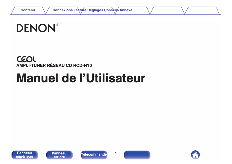Page 1 de la notice Manuel utilisateur Denon Ceol RCD-N10