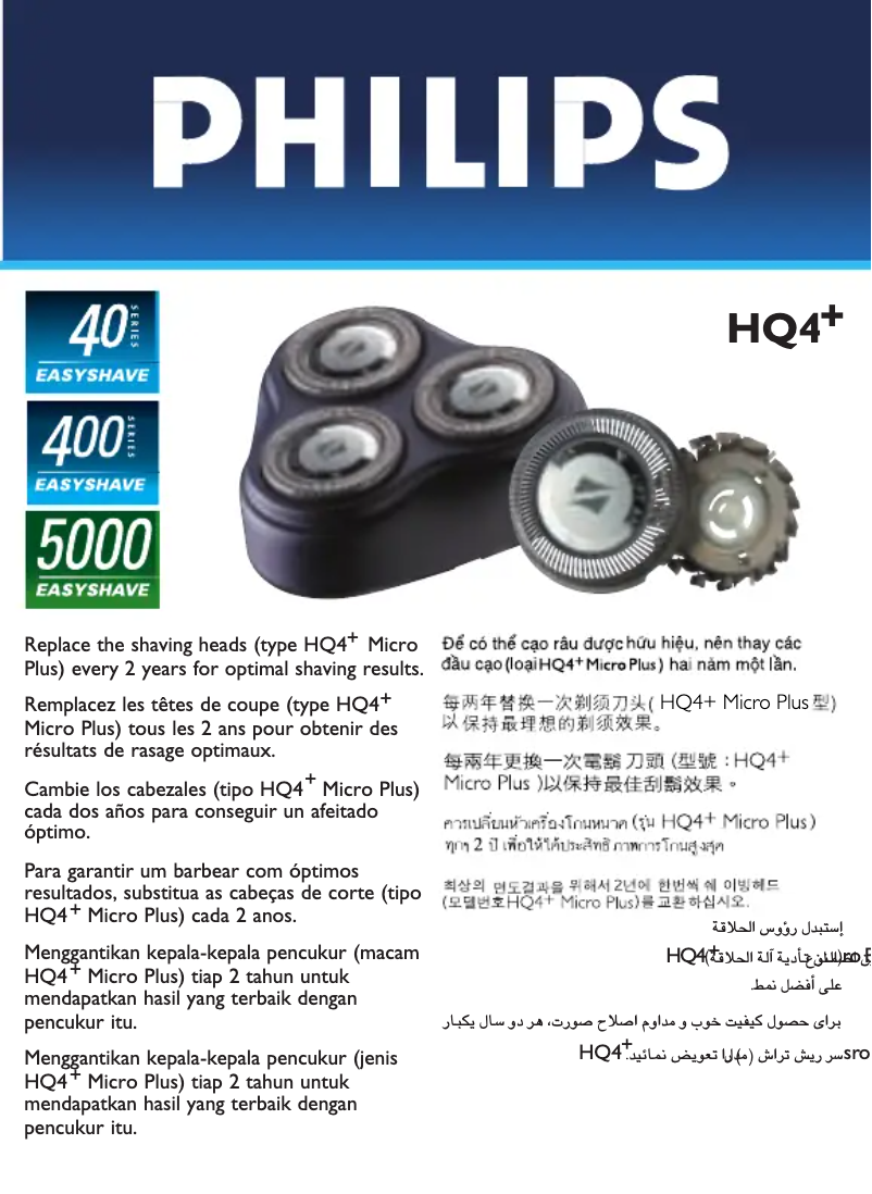 Page 1 de la notice Manuel utilisateur Philips HQ4