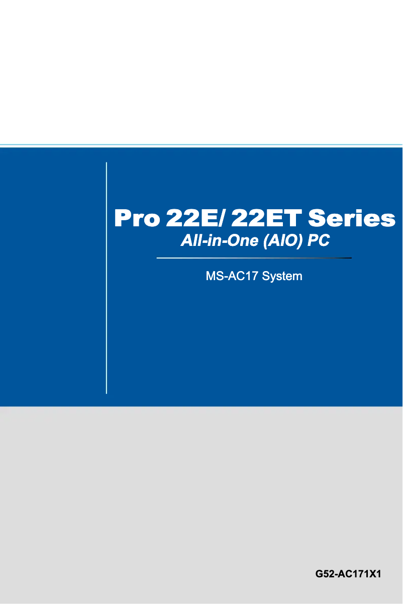 Página 1 del manual Manual de usuario MSI 22ET 6M-009DE