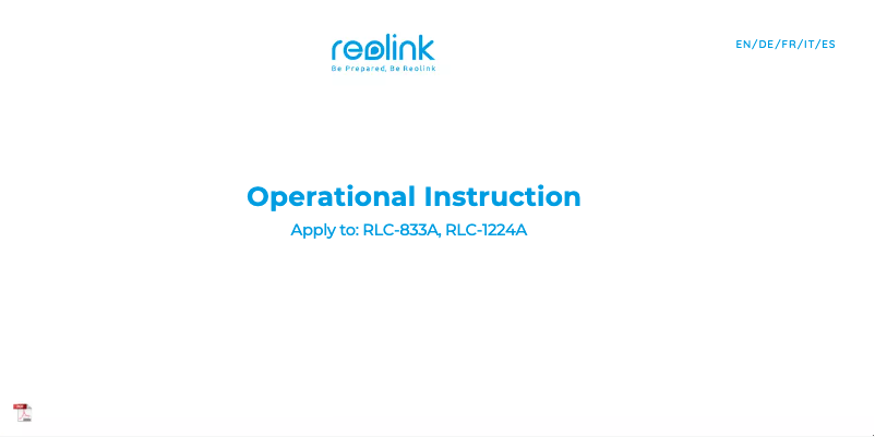 Page 1 de la notice Mode d'emploi Reolink RLC-833A