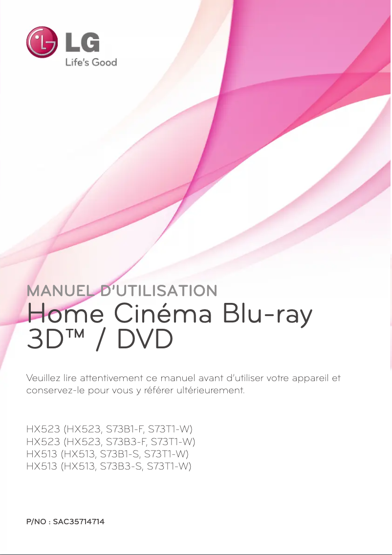 Page 1 of the manual User Manual LG HX513