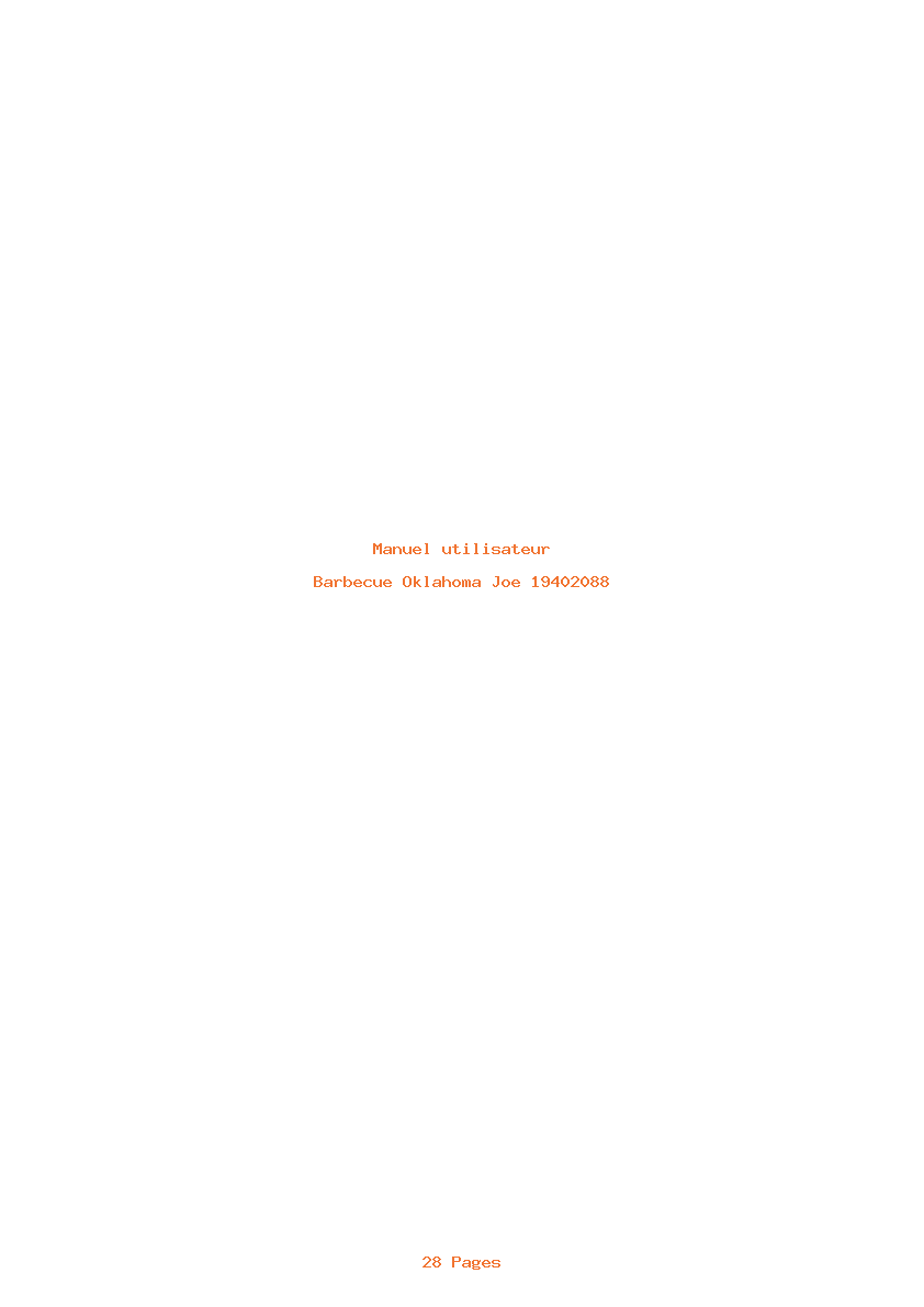 Page 1 de la notice Manuel utilisateur Oklahoma Joe 19402088