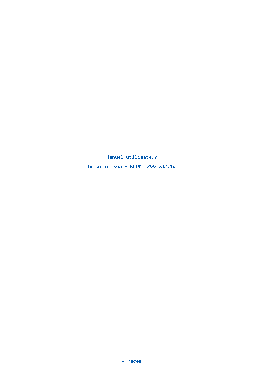 Page 1 de la notice Manuel utilisateur Ikea VIKEDAL 700.233.19