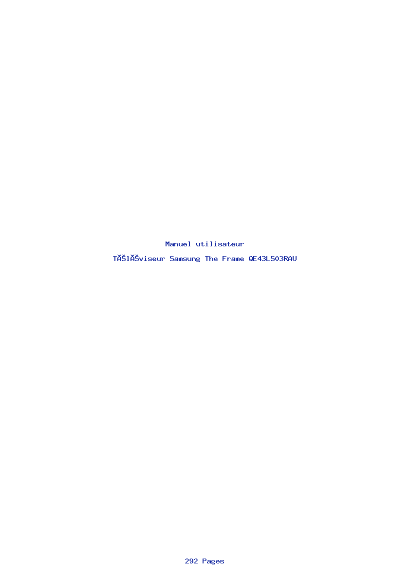 Page 1 de la notice Manuel utilisateur Samsung The Frame QE43LS03RAU