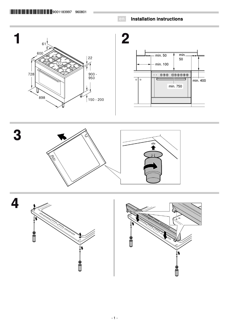 Page 1 of the manual Installation Guide Bosch HSB738354A
