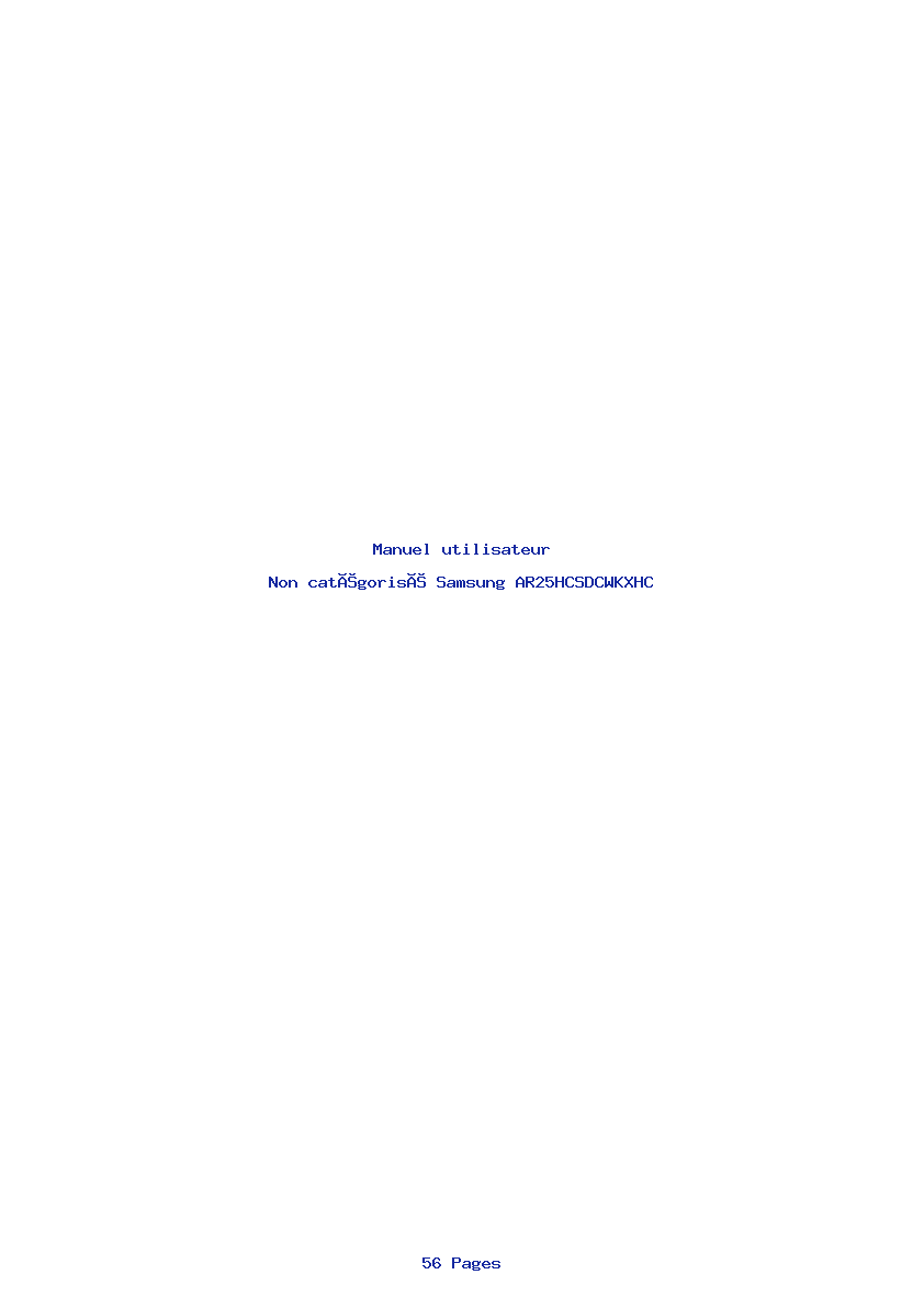 Page 1 de la notice Manuel utilisateur Samsung AR25HCSDCWKXHC