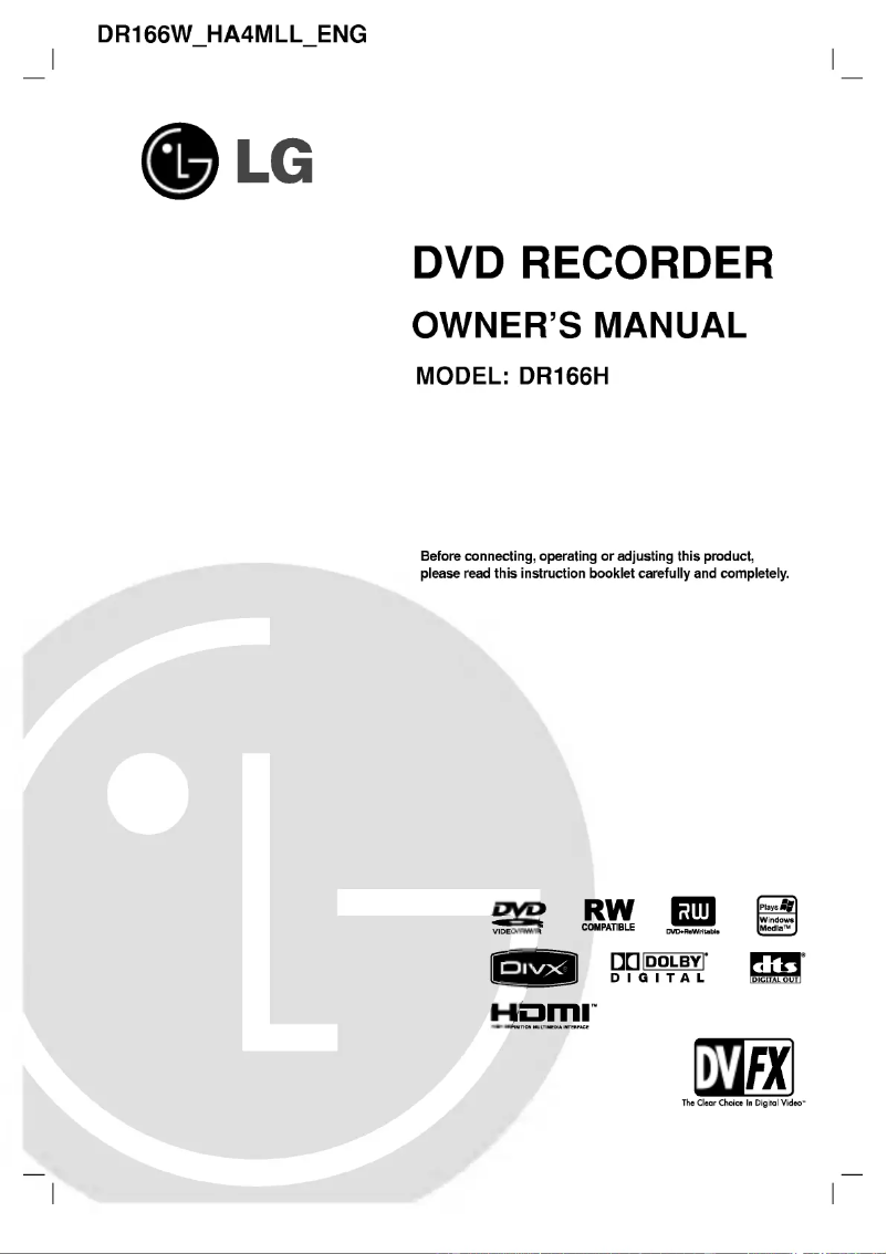 Page 1 of the manual User Manual LG DR166H
