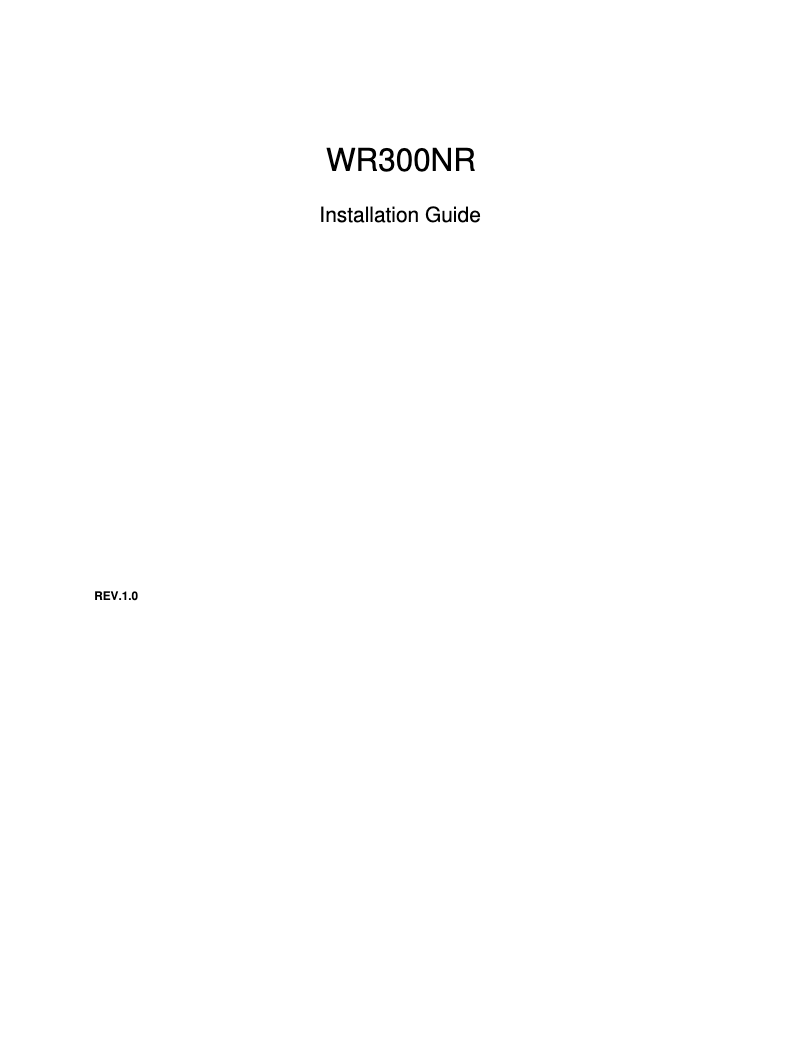 Page 1 de la notice Manuel utilisateur Diamond WR300NR