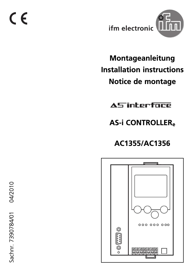 Page 1 de la notice Manuel utilisateur IFM AC1355
