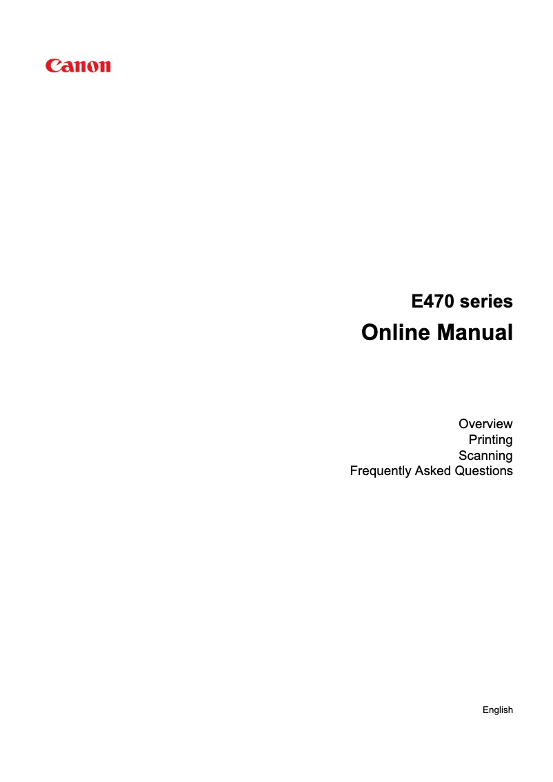 Page 1 de la notice Manuel utilisateur Canon PIXMA E471