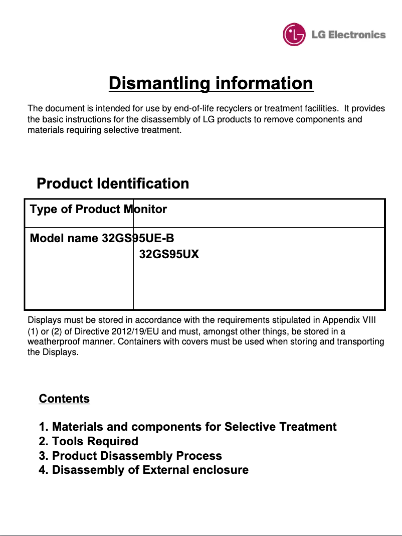 Page 1 of the manual User Manual LG 32GS95UX