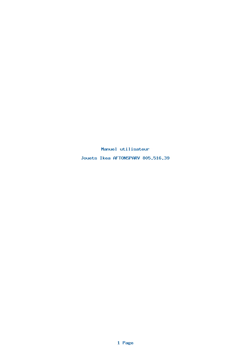Page 1 de la notice Manuel utilisateur Ikea AFTONSPARV 805.516.39