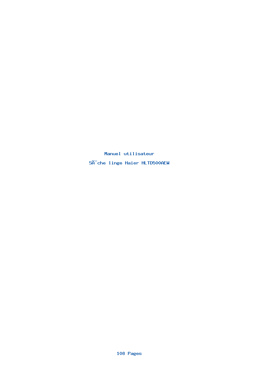 Page 1 de la notice Manuel utilisateur Haier HLTD500AEW