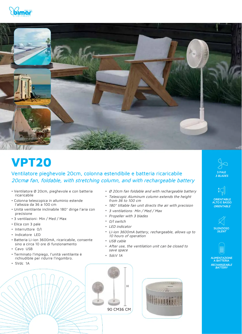 Page 1 de la notice Fiche technique Bimar VPT20