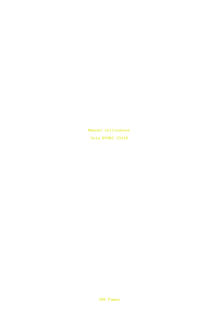 Page 1 de la notice Manuel utilisateur RYOBI CS120