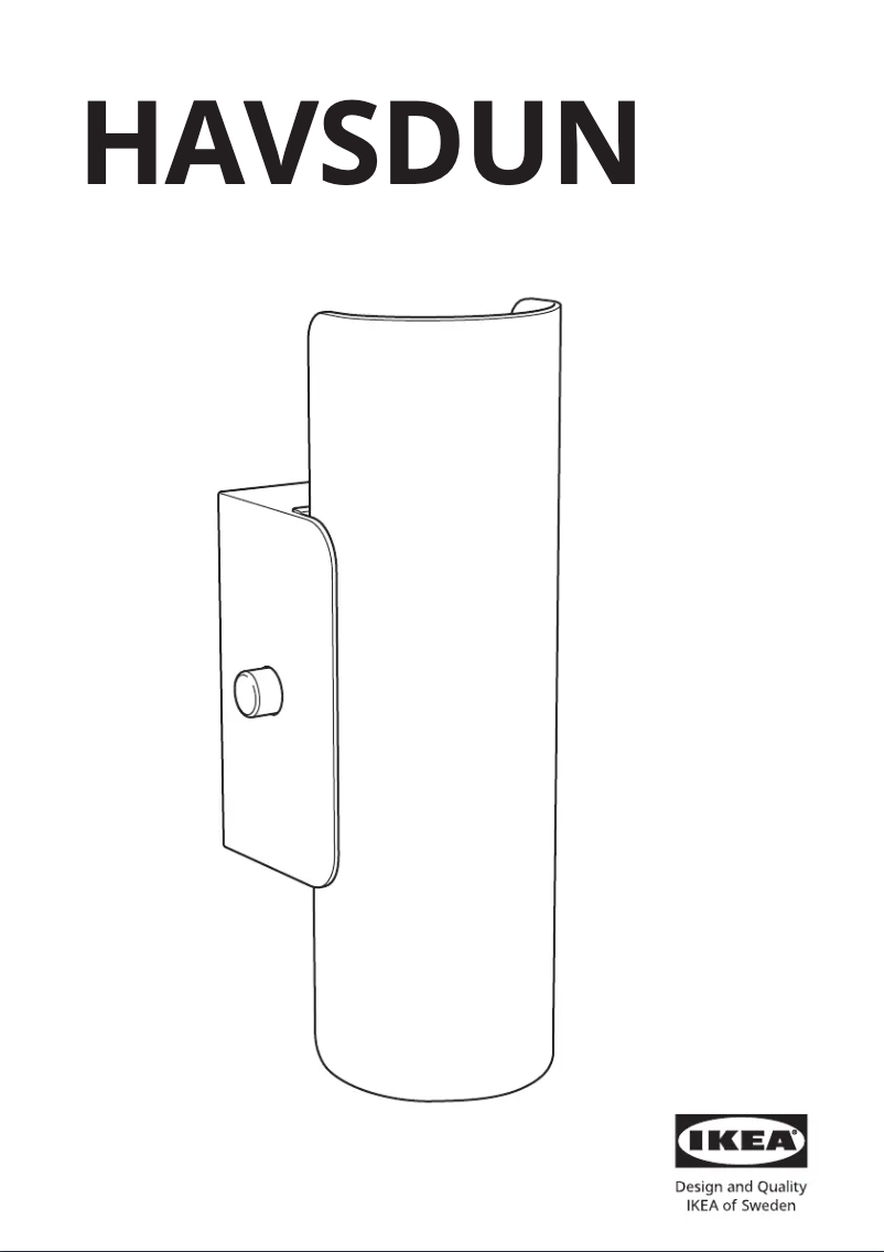 Page 1 de la notice Manuel utilisateur Ikea HAVSDUN 304.992.53