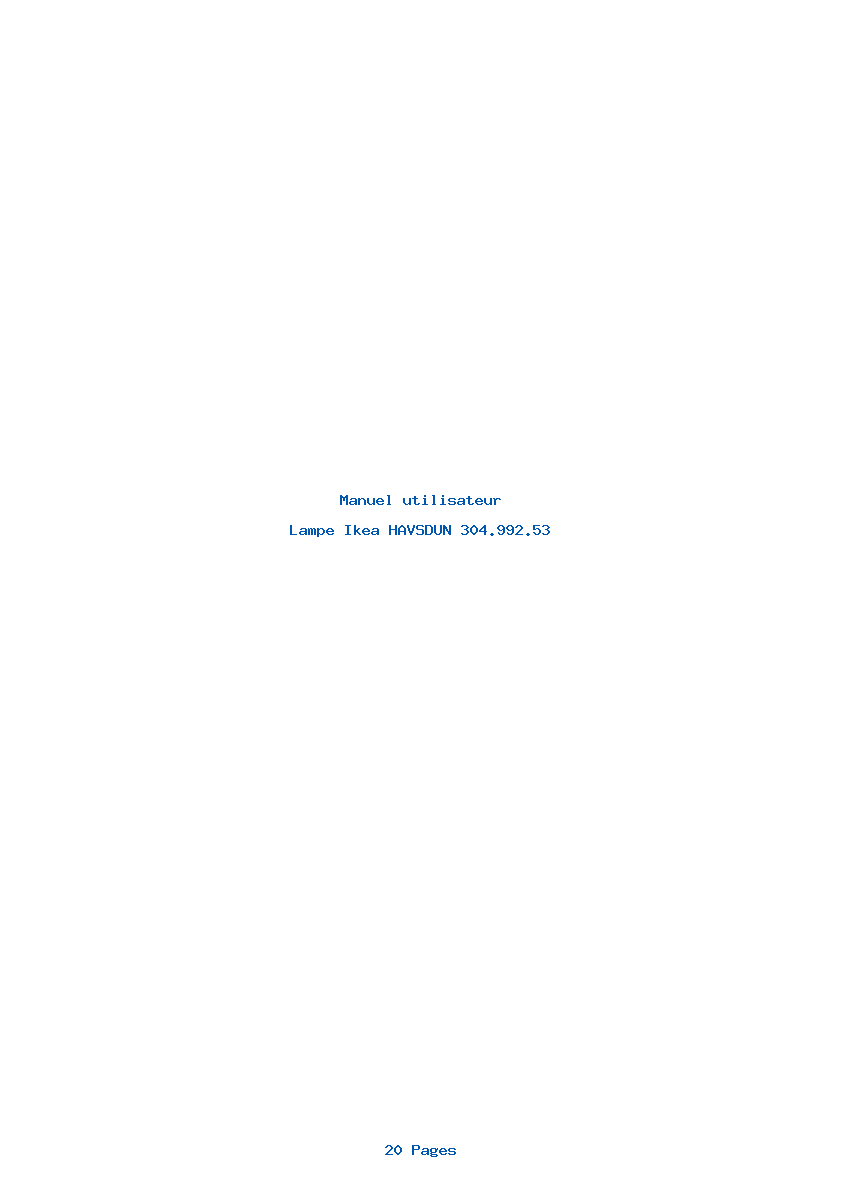 Page 1 de la notice Manuel utilisateur Ikea HAVSDUN 304.992.53
