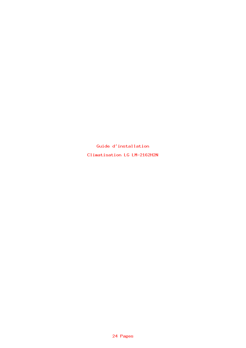 Page 1 de la notice Guide d'installation LG LM-2162H2N