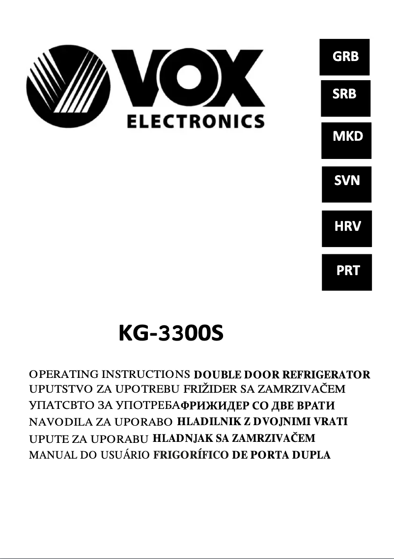 Página 1 del manual Manual de usuario VOX KG3300S