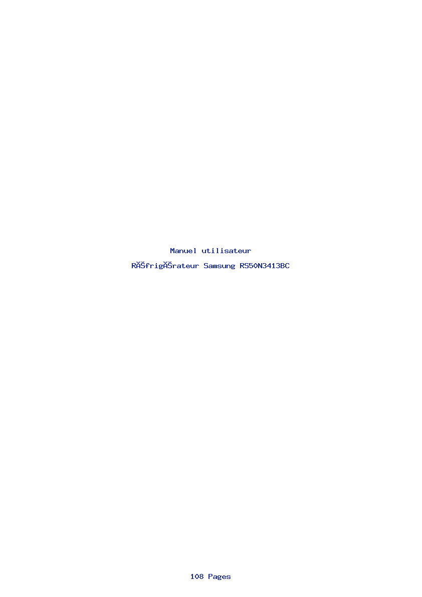 Page 1 de la notice Manuel utilisateur Samsung RS50N3413BC